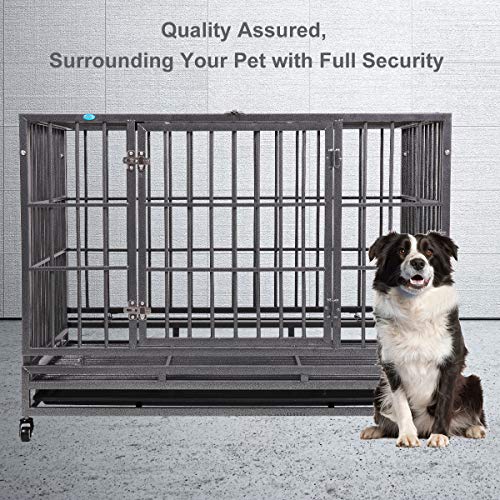 COZIWOW 37”/42.5” Heavy Duty Dog Kennels and Crates for Large Medium