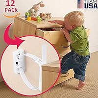 Furniture Anchors for Baby Proofing(12 Pack) Furniture Straps Kit Anti Tip, Easy Installation Furniture Wall Anchors for Firmly Fixing, Adjustable Earthquake-Resistant Child Safety Straps