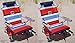 2 Tommy Bahama 2015 Backpack Cooler Chairs with Storage Pouch and Towel Bar- red/blue
