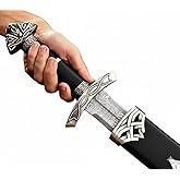Long Viking Sword with Scabbard – Handmade Damascus Steel Blade – Full Tang Norse Style – Medieval Sword Replica for Collectors heeman Inspired