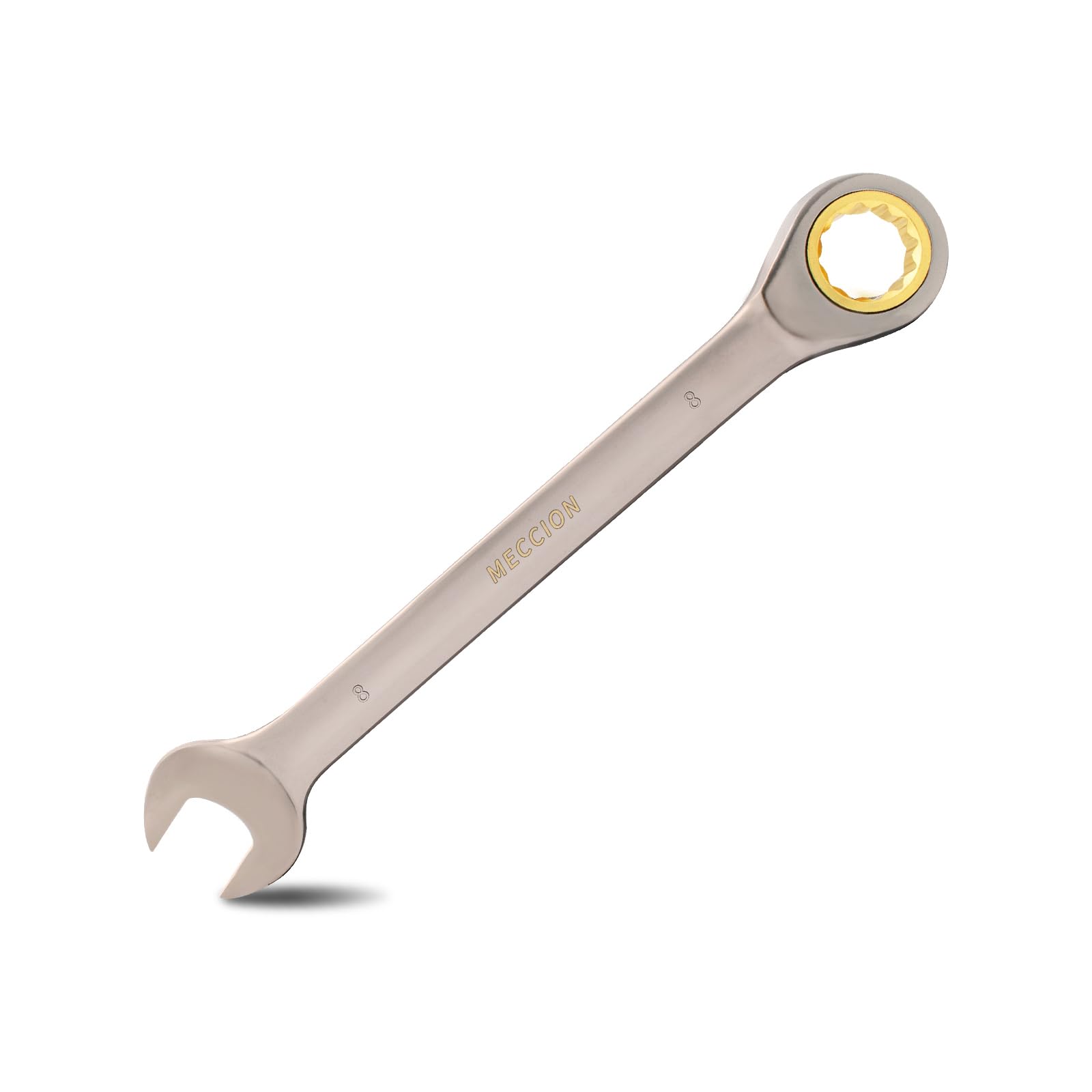 Meccion Fixed Head Ratchet Spanner 8mm Professional Chrome Vanadium Steel Forged Combination Wrench - Black Nickle Plated — image 1