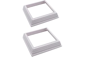 BUEYFOLT 2 Pack 4 Inch Vinyl Post Skirt/England Style Vinyl Fence Post Cups White/Two-Piece Base Trim Skirt for Vinyl Post/PVC Post Sleeve
