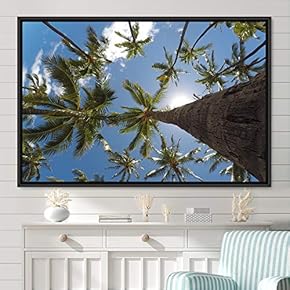 signwin Framed Canvas Wall Art Palm Tree Colorful...