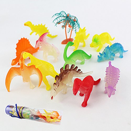 JAGENIE 12pcs Glow in The Dark Luminous Jurassic Dinosaur Toy Model Toys Kids GiftChristmas New Year Gift,1 pc, Random Delivery - Thumbnail 6