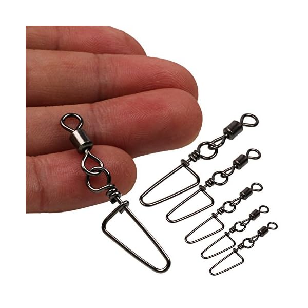 Sougayilang-Fishing-Rolling-Swivel-with-Coast-Lock-Snap-Stainless-Steel-Black-Nickel-Fish-Swivels Sougayilang-Fishing-Rolling-Swivel-with-Coast-Lock-Snap-Stainless-Steel-Black-Nickel-Fish-Swivels