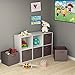 Home-Complete Storage Cubes-6-Piece Set Fabric Foldable Container Bins for Home, Office, Nursery-Organize Toys, Books, Clothes and More, Brown