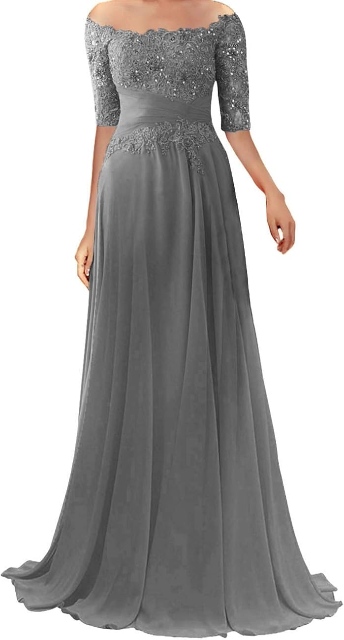 Women Long Mother of Bride Dress Off Shoulder
