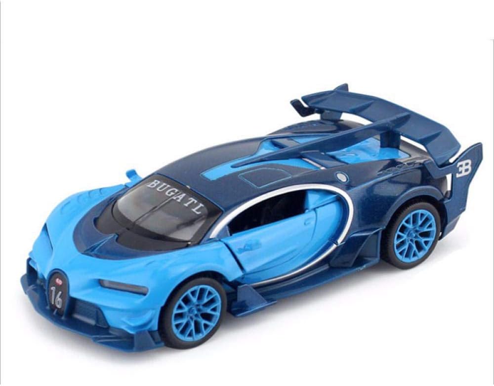 LTWAAXP Alloy Model Cars 1/32 Alloy Diecast Bugatti Veyron GT Car Model Red/Blue/Yellow with Sound and Light Collection Car Toys