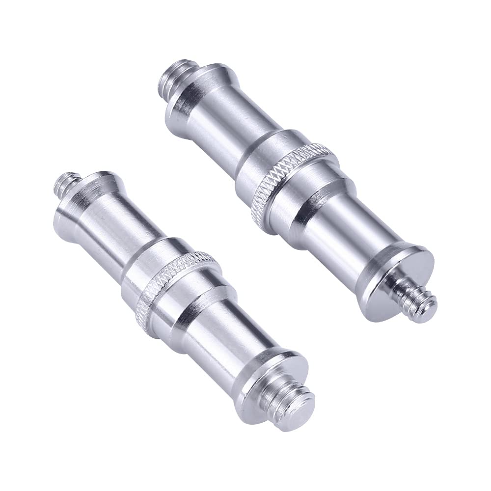 Xwell Standard 1/4 to 3/8 inch Metal Male Convertor Threaded Screw Adapter Spigot Stud for Studio Light Stand, Hotshoe/Coldshoe Adapter, Ball Head, Wireless Flash Receiver, Trigger-2 Pack…