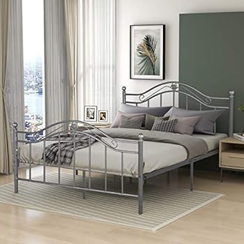Amazon.com: Metal Bed Frame Queen Size Platform No Box ...