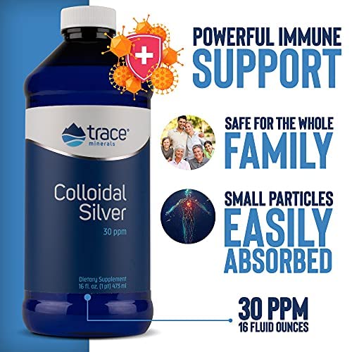 Trace Minerals Colloidal Silver Liquid 30 PPM Safe Dose BioActive