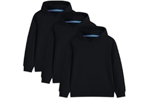 Comche 3 Pack Cotton Kids Hoodies Light Weight Sweatshirts (Thin) Boys Girls Fall Spring Long Sleeve Pullover Toddlers Tops