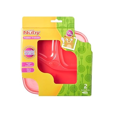 Nuby 91152 Sección Platos (2 unidades), color 12 M + infantil Formación niña