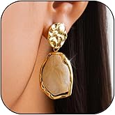 Brown Earrings Irregular Crystal Drop Dangle Earrings for Women Trendy 14k Gold Statement Chunky Earrings for Women jewelry