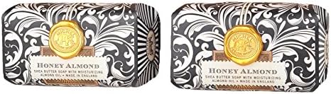 Michel Design Works Bath Soap Bar, Honey Almond, Large Bundle (2 Pack)