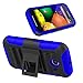 Moto E (1st Gen.) Case, Elegant Choise High Impact Armor Rugged Hybrid Holster Shockproof Case Cover with Kickstand + Belt Swivel Clip for Moto E (1st Gen.) XT1021 / XT1022 / XT1025 (Black/Blue)