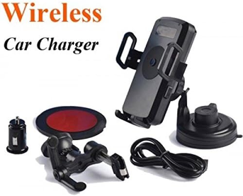 Qi Fast Wireless Car Charger Mount for Samsung Galaxy 6/7 Plus/ Edge 6/7 Plus Note 5 and up Compatible with all Qi enabled phones (Multipule Mounts Included)