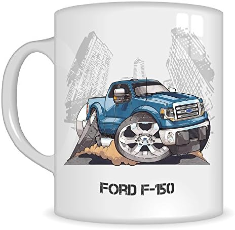Koolart Gifts K3260-MG Cartoon of Ford F-150 - Caricature blue Ford Mug Gift for Men ( Mugs)