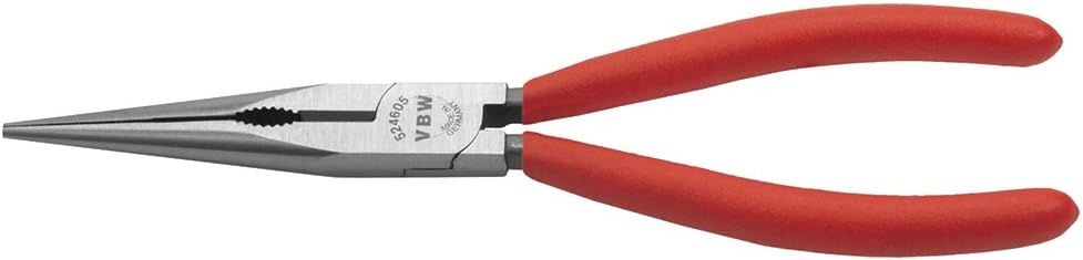 VBW 524605 Polished/Plastic Coating Telephone Plier, Red/Silver