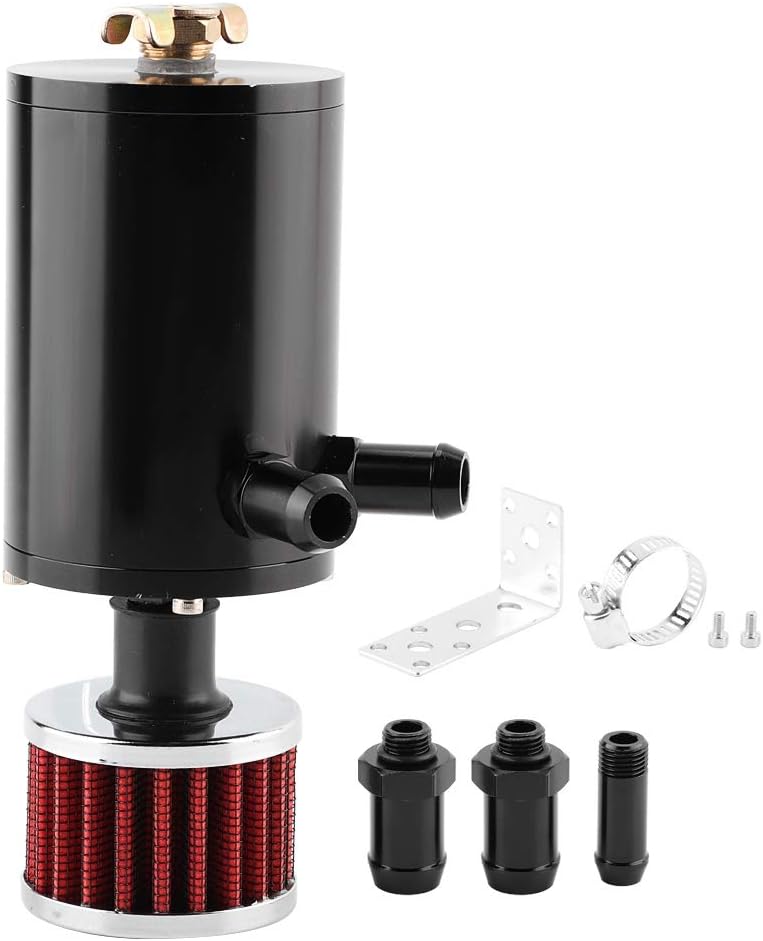 Oil Catch Can Kit, 0.5L 500ML Universal Aluminum Oil Separator Catch Reservoir Tank Baffled with Breather Filter