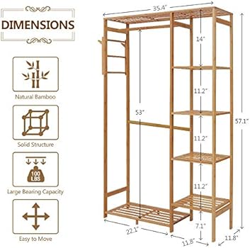 ufine bamboo garment rack