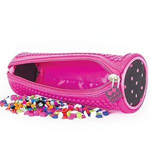 Piórnik tuba w kolorze fuksji z silikonowym panelem