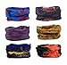 6pcs Assorted Seamless Outdoor Sport Bandanna Headwrap Scarf Wrap