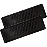 Gardeners Supply Company Large Boot Tray 2 Pack | Multi-Purpose All Weather Waterproof Indoor and Outdoor Shoes Mat Made with 100% Recycled Plastic | 46.5" L x 15.5" W and 2" Deep - Black