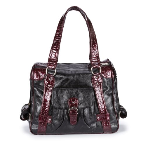 Zack & Zoey Croc Trim Dog Carrier, Teacup, Purple Soft