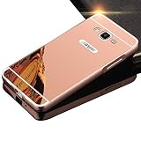 Samsung Galaxy Grand Prime Case,DAMONDY Luxury Metal Air Aluminum Bumper Detachable + Mirror Hard Back Case 2 in 1 cover Ultra-Thin Frame Case For Samsung Galaxy Grand Prime G5308 G530H(Rose)