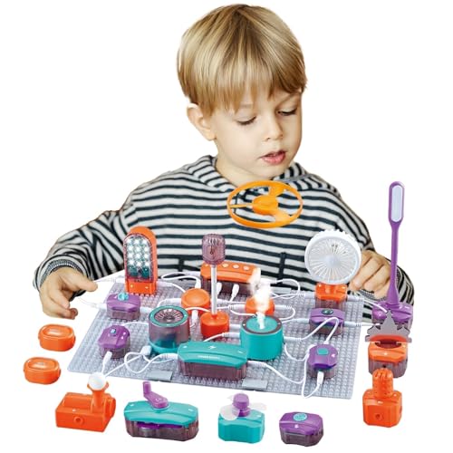 3 Electronic Building Box | 150 Experiments and 53 Components Stem Physics Toys with Light Sensors Microphone Electrical Engineering Learning Set with Basic Plates