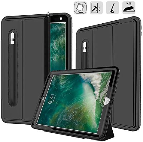 iPad Air 3 Case 10.5" 2019 / iPad Pro 10.5 Case 2017, Full Body Protective Case Smart Cover with Auto Wake/Sleep, Heavy Duty Rugged Shockproof Case for iPad Air 3rd Generation 10.5" 2019 (Black)