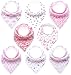 Baby Girl Bandana Drool Bibs for Drooling and Teething 8-Pack Gift Set by TheAZBaby