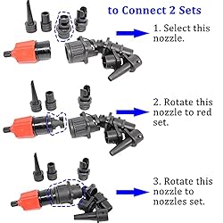 BUENNUS 9 Nozzles Car Air Compressor to Inflatable