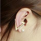Lowpricenice Unisex Punk Metal Cartilage Ear Cuff Wrap Clip Hollow Triangle Earring (Gold)