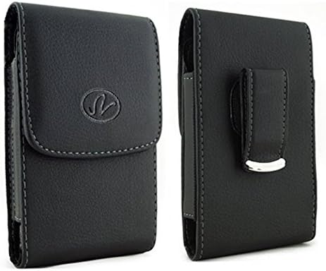 Lava Pixel V2 Vertical Premium Leather Carrying Case Pouch Holster with Magnetic Closure Rotating Belt Clip