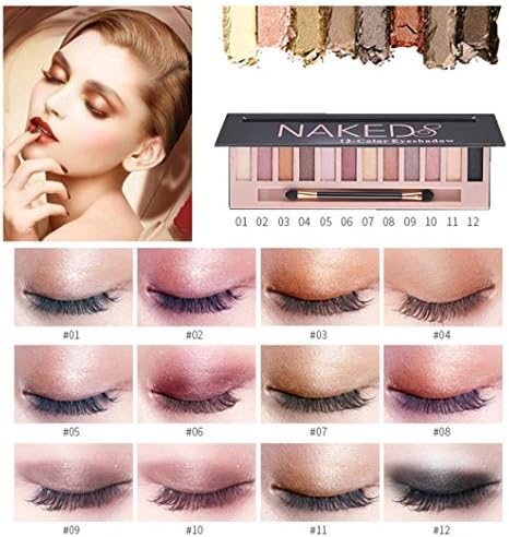 Cosmetic Makeup Shimmer Matte Naked 12 Colors Eyeshadow Palette Sombras by DMZing (ES-02)
