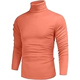 Hrbtens Men Casual Turtleneck Slim Fit Basic Tops Lightweight Thin Pullover Sweater Long Sleeve Underwear Male Blouse T-Shirt