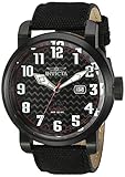 Invicta Men's 'Aviator' Japanese Automatic Stainless Steel and Silicone Casual Watch, Color:Black (Model: 23076)