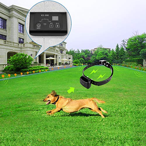COVONO Electric Dog Fence,In Ground Pet Containment System for 1 Dog(Underground/Aboveground,Waterproof/Rechargeable Collar,Static/Tone Correction)