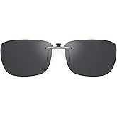 Polarized Clip On Sunglasses Over Prescription Glasses Men Women Compact Fit Non-Flip Up