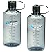 Nalgene Narrow Mouth 1 qt Everyday Water Bottle - 2 Pack (Gray with Black Lid)