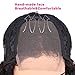 WIGNEE Curly Wigs Lace Part 100% Brazilian Human Hair 4x4 Lace Closure Middle Part Bob Glueless Wigs Natural Black (12 Inch)