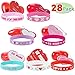 JOYIN 28 Packs Valentine Rubber Bracelet PreFilled Hearts Box，Silicon Rubber Wristbands for Kids Party Favors, Valentines Day Cards Gift for Classroom Exchange and Prize