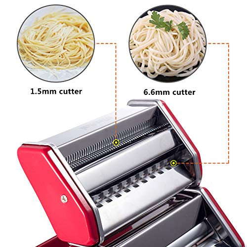 Shule Pasta Maker Machine Stainless Steel Adjustable Pasta Roller and