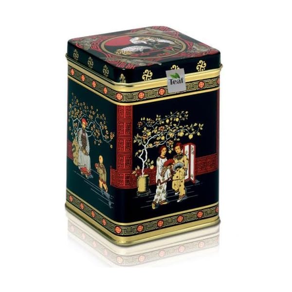 SINNLICHE ZEIT - aromatisierter Kräuter-Tee - in einer Black Jap Dose eckig (Teedose) - 147x147x214mm (1 Kilo)