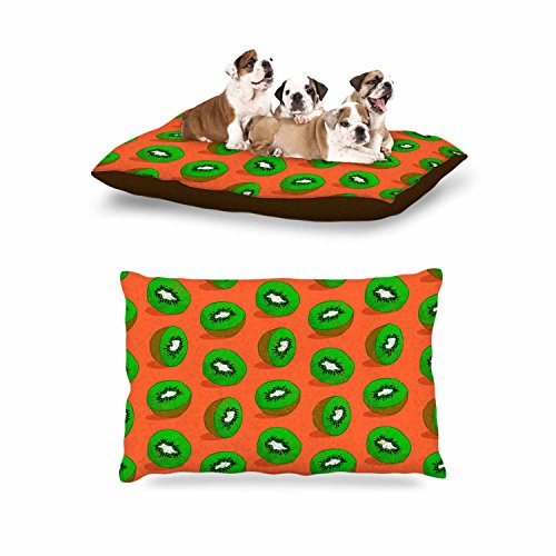KESS InHouse Evgenia "Kiwifruit" Orange Green Dog Bed, 30" x 40" - Thumbnail 2