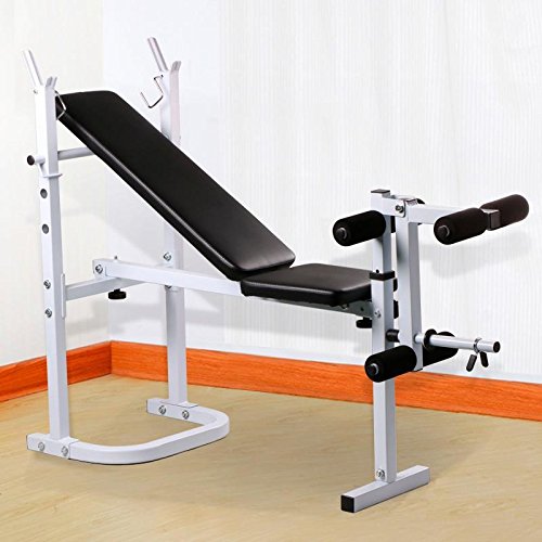 Yaheetech Weight Bench Fitness Workout Home Exercise Adjustable Incline Press Barbell Academy