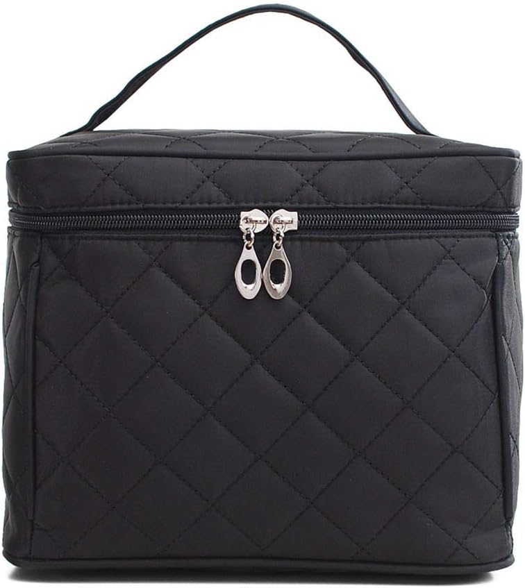 HaloVa Cosmetic Bag, Travel Toiletry Bag, Large Cosmetic Train Case, Makeup Bag, Makeup Organizer, Artist Storage Bag, Black