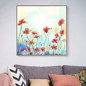 Floating Framed for Living Room Bedroom Vintage Flower...